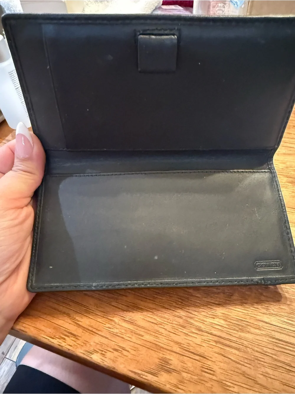 Vintage Coach Signature black and grey canvas checkbook holder
